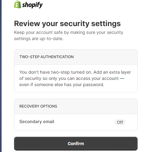 Shopify  security